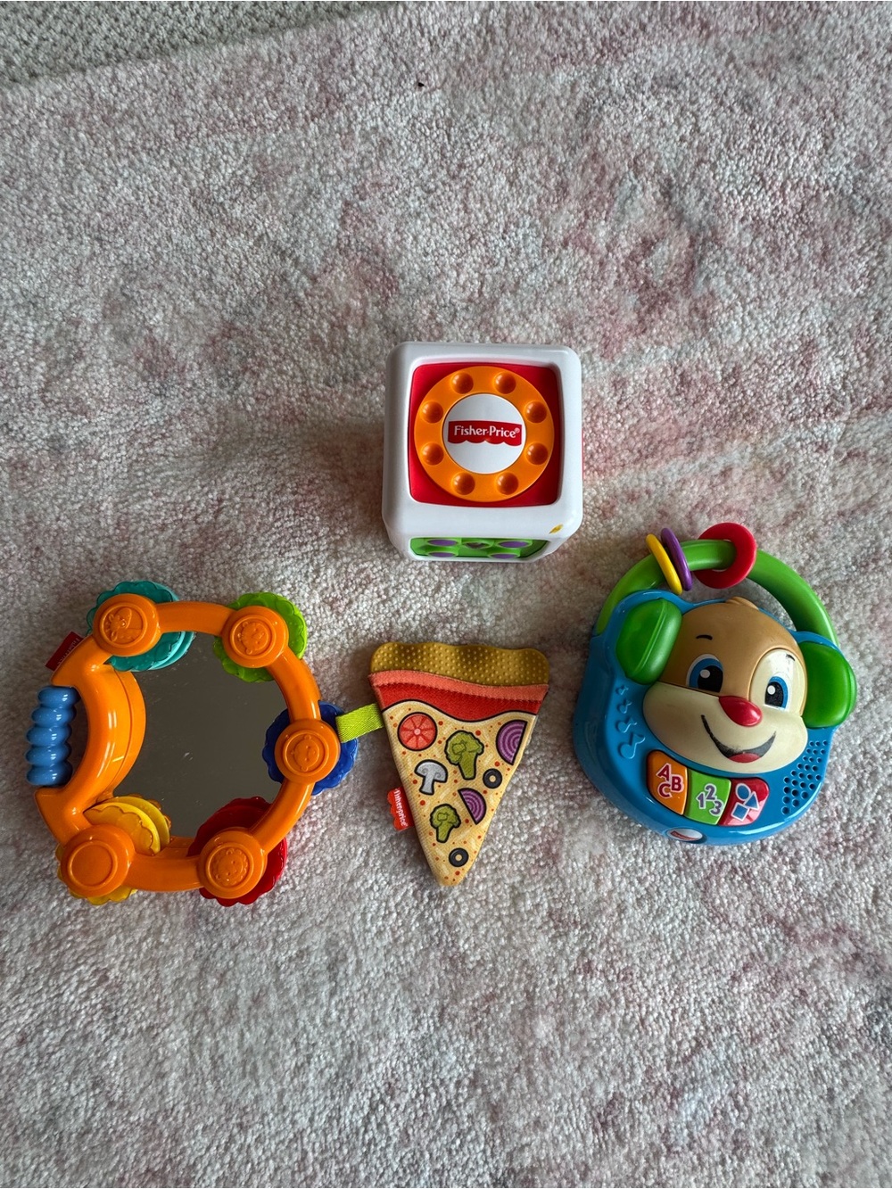 Fisher-Price Bright Orange, Blue, Green & Red Learning Toy Set